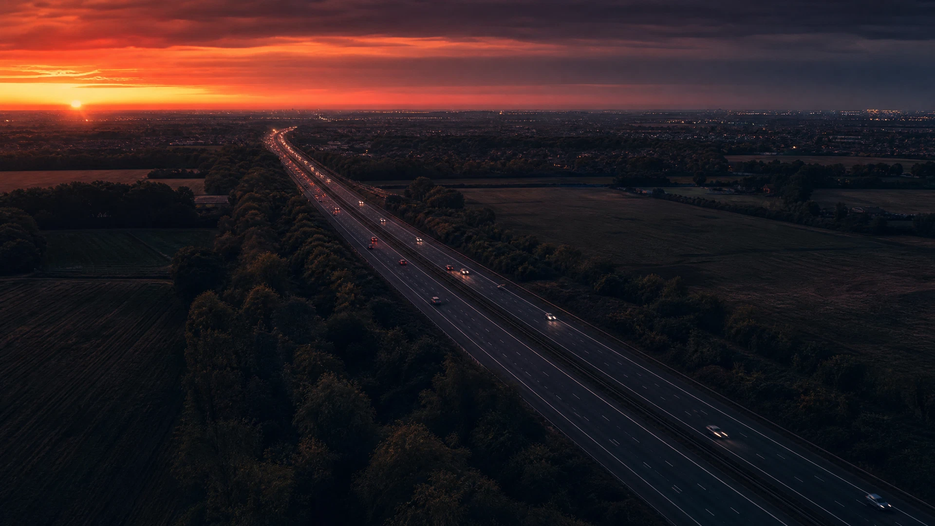 Illustrated M11 East of England motorway corridor context for this Traffic Chaos report. It does not depict the reported event.