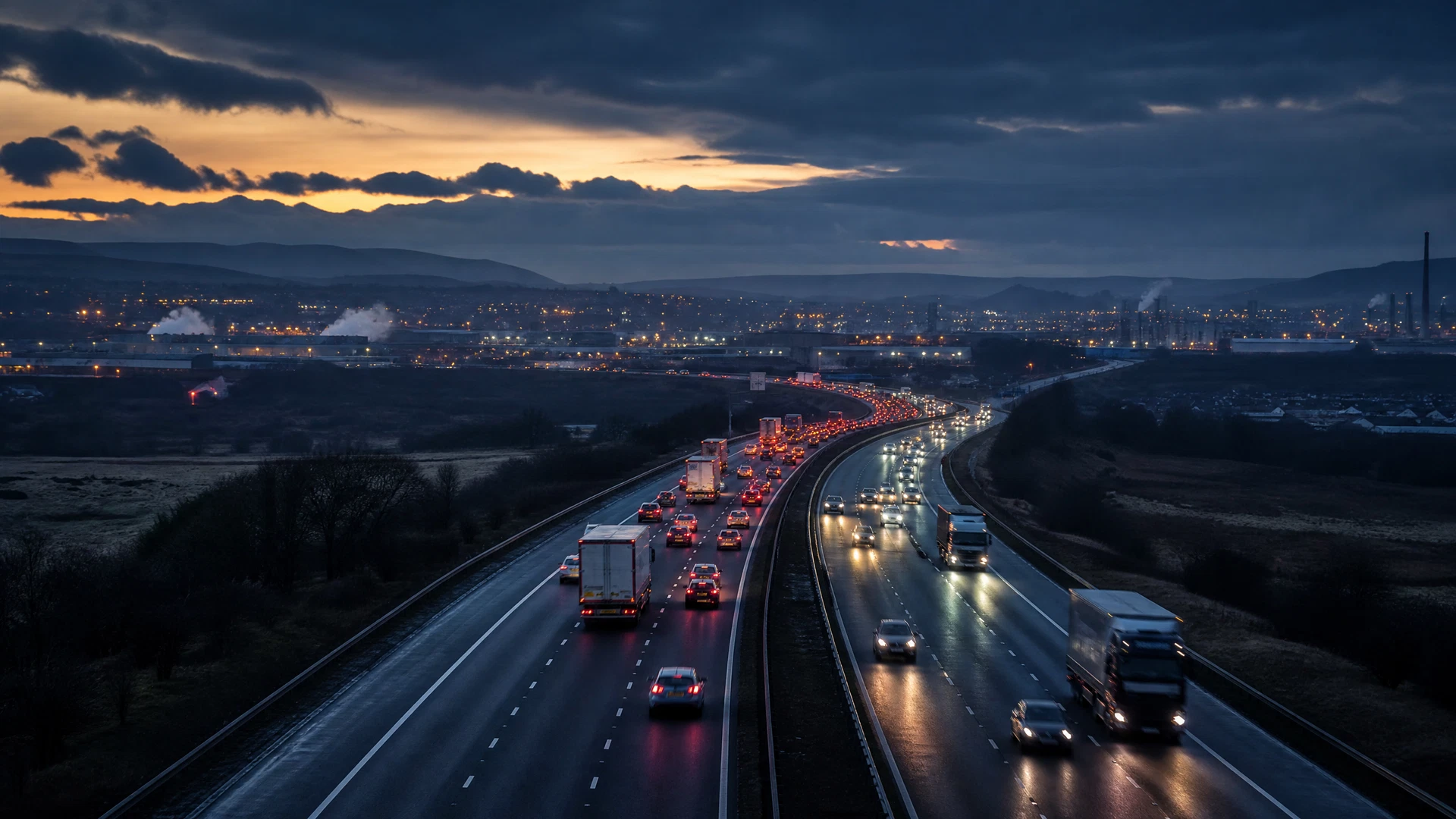 Illustrated M62 Northern motorway corridor context for this Traffic Chaos report. It does not depict the reported event.